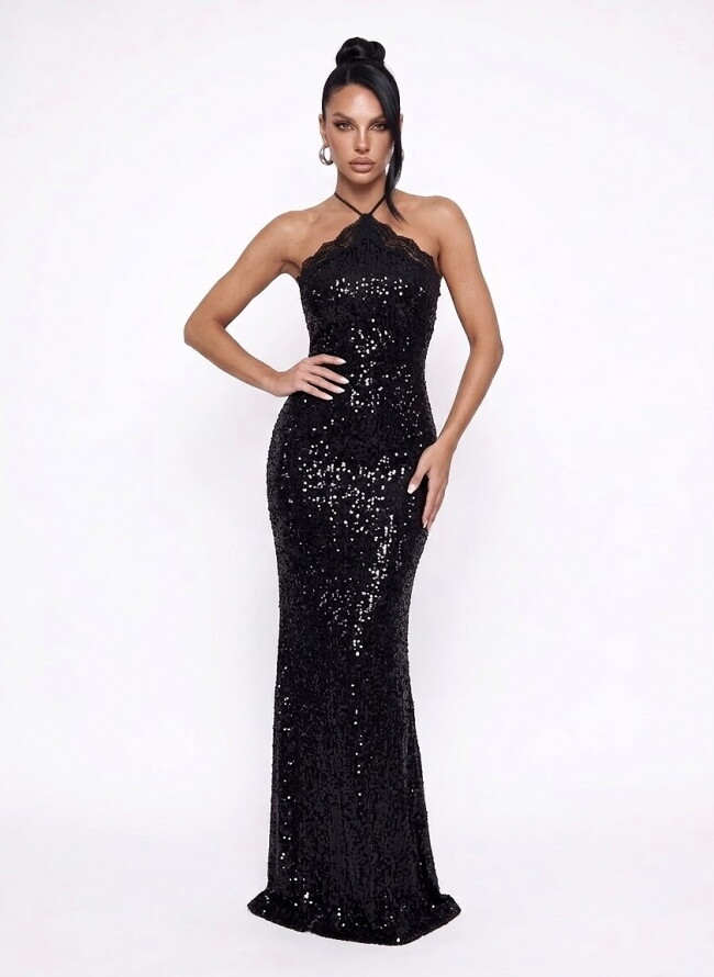 Maxi Halter Φόρεμα Παγιέτα