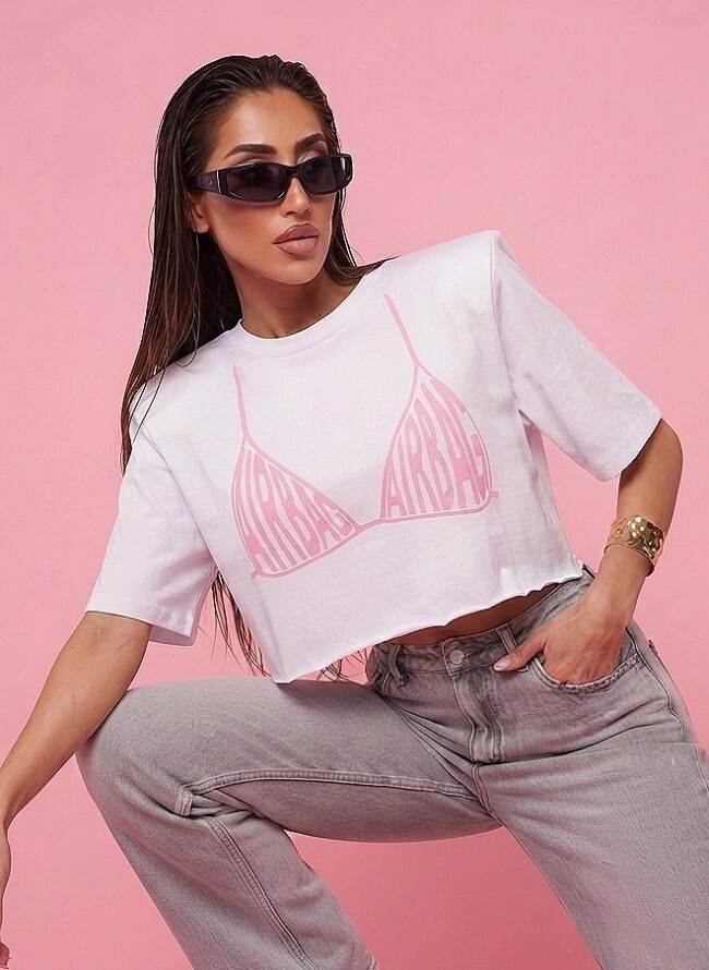Street Style Crop Top με Βάτες