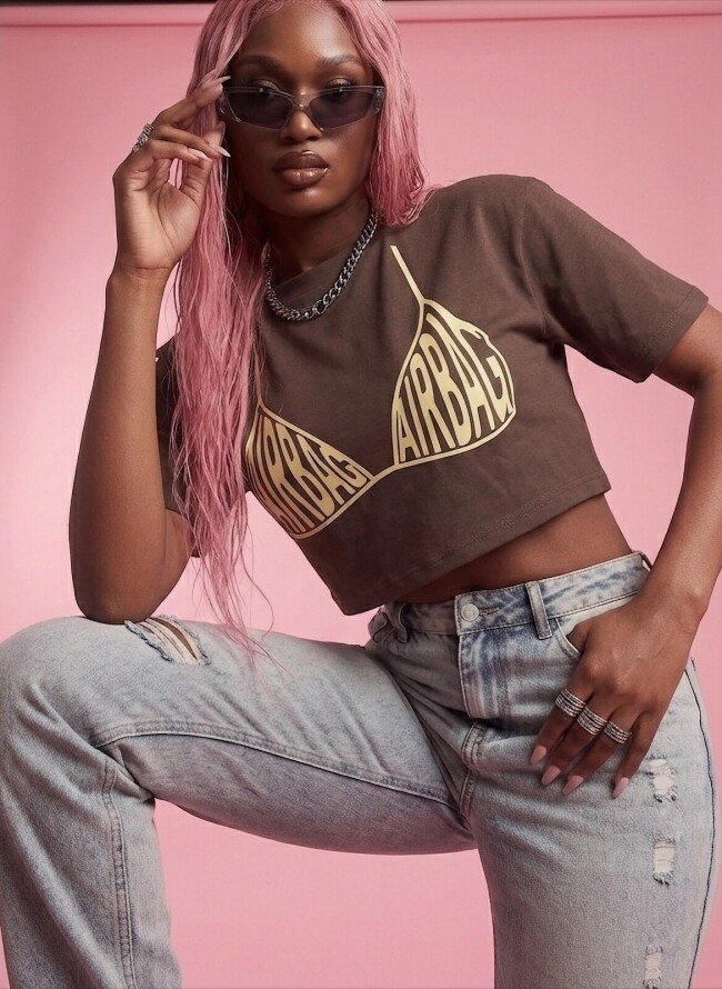 Street Style Crop Top με Βάτες